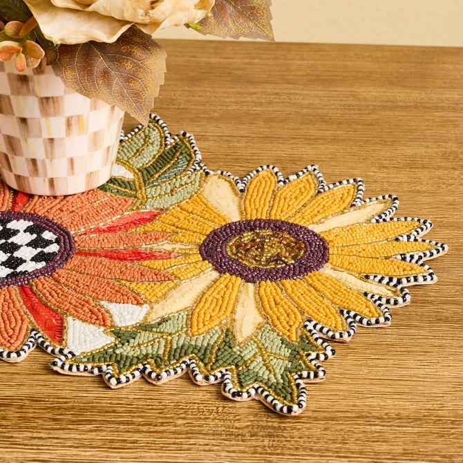 Sunflower Beaded Table Runner