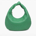 Emerald Valentina Woven Hobo w/ Knotted Handle