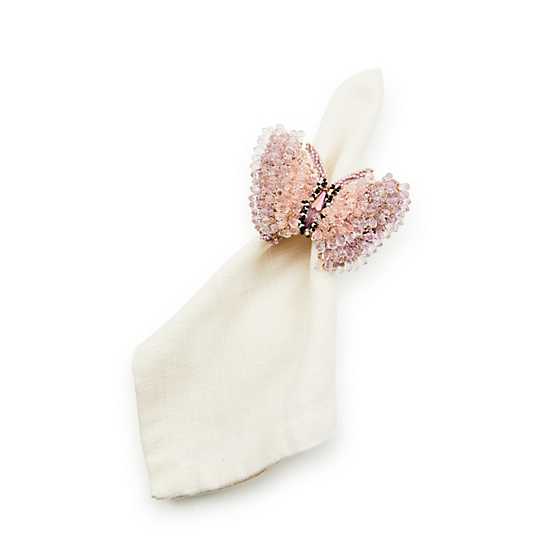 Pink Butterfly Hill Napkin Rings, Set of 4