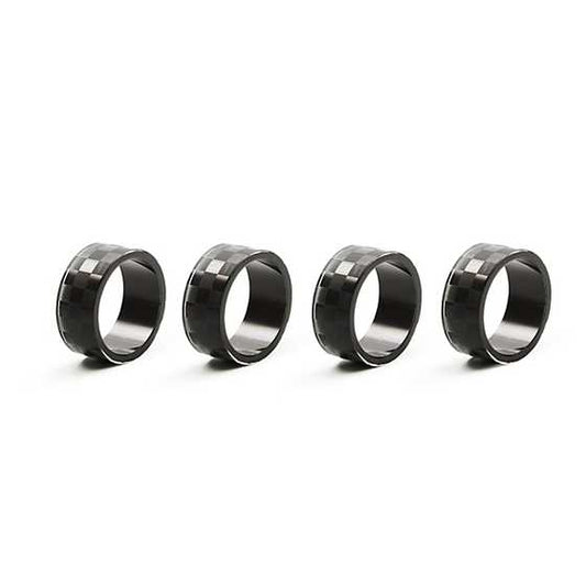 Black Check Napkin Rings, Set of 4