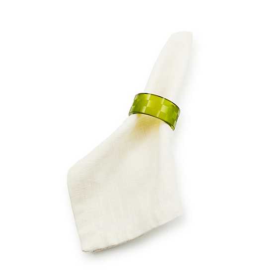 Green Check Napkin Rings, Set of 4