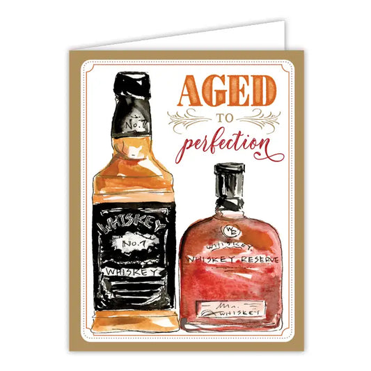 Agend To Perfection Whiskey Bottles Greeting Card
