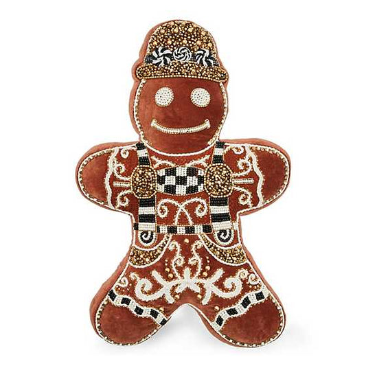 Gingerbread Boy Shaped Throw Pillow