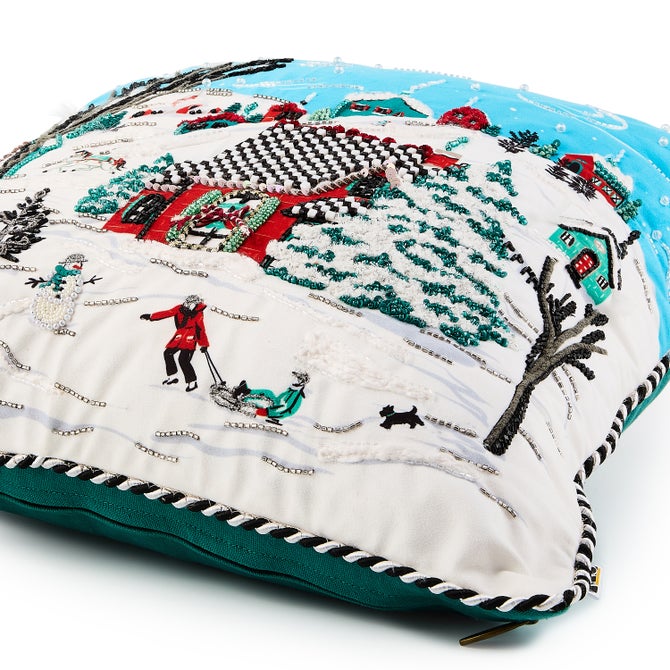 Alpine Scene Throw Pillow