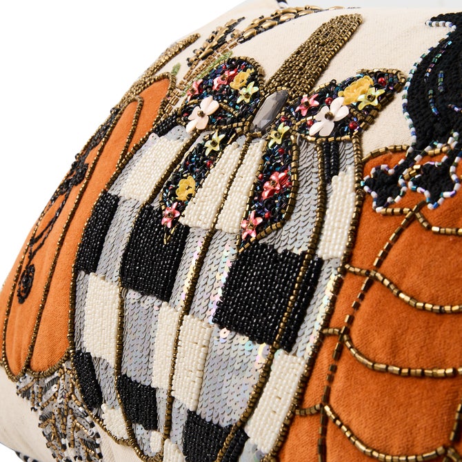 Pumpkin and Crow Lumbar Throw Pillow