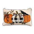 Pumpkin and Crow Lumbar Throw Pillow