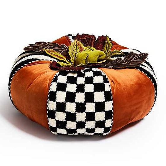 Harvest Check & Stripe Round Pillow