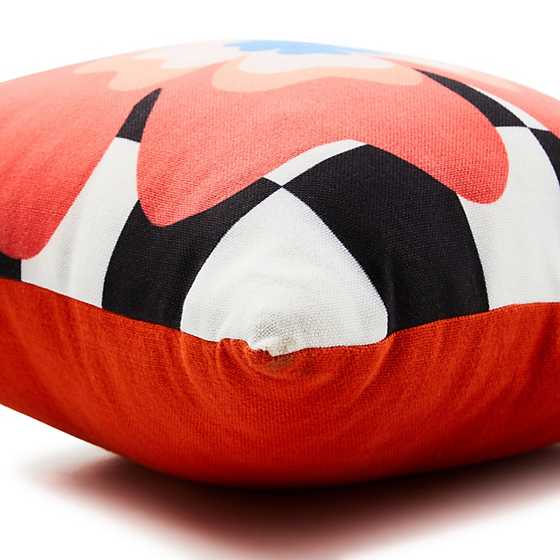Dolce Vita Outdoor Red Flower Throw Pillow