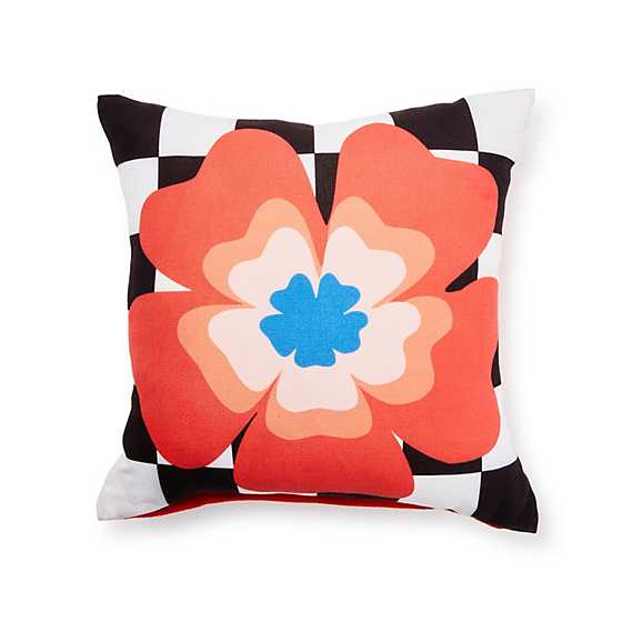 Dolce Vita Outdoor Red Flower Throw Pillow