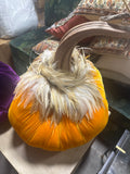 Luca Velvet Pumpkin w/ Feather Collar