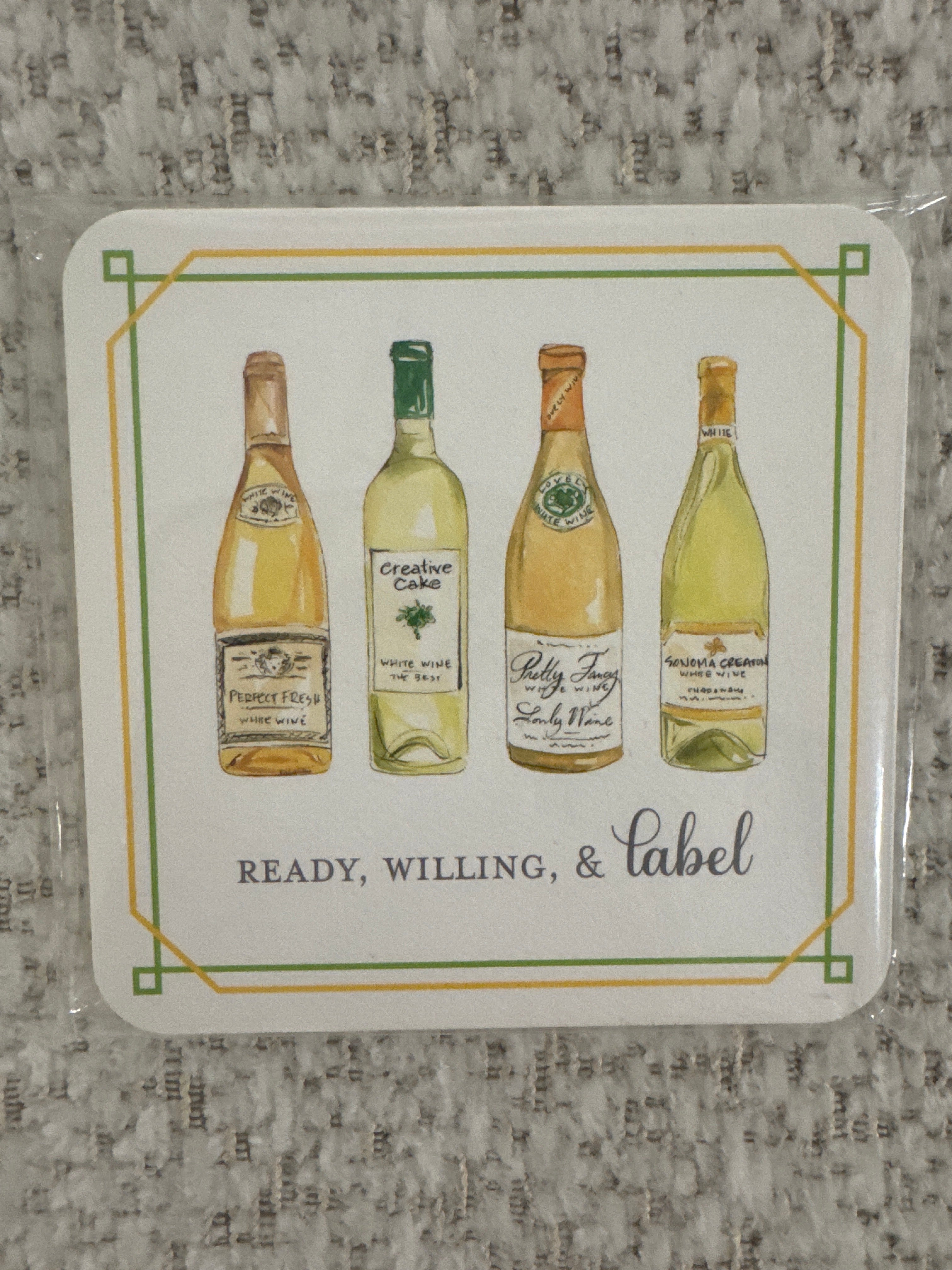 White Wine Bottles Paper Coasters