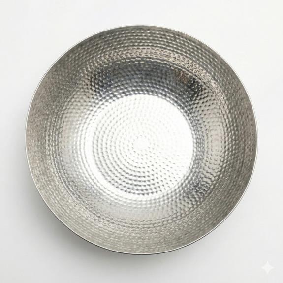 Large Round Hammered Salad Bowl / Beverage Tub