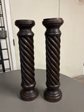 Wood Candlestick Holders Set of 2