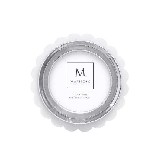 White Acrylic Scallop Round Frame