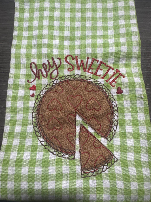 Green Hey Sweetie Tea Towel