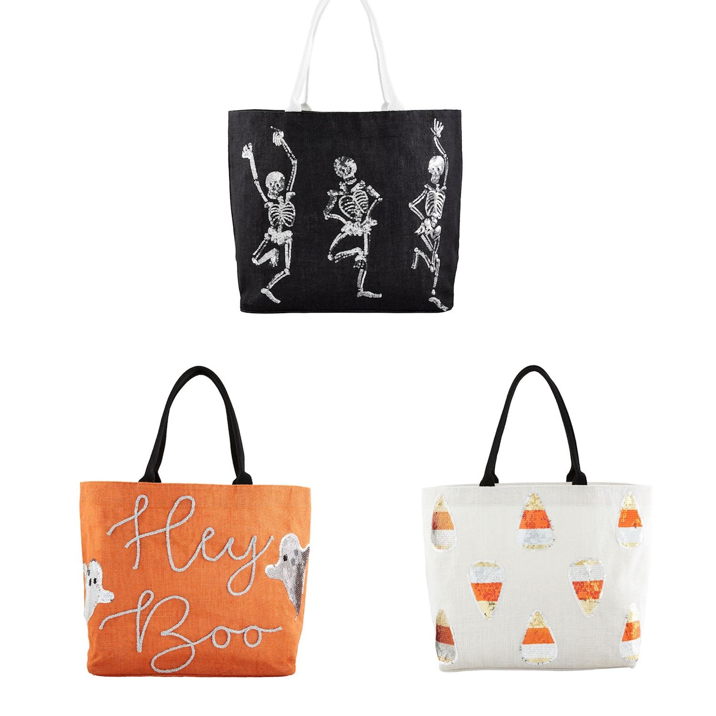 Candy Corn Halloween Sparkle Tote)