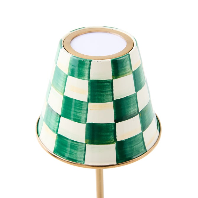 Emerald Check LED Rechargeable Cafe Table Lamp