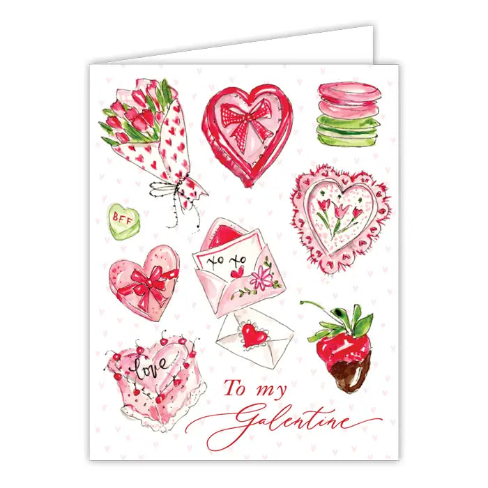 Valentine Icons To My Galentine Greeting Card