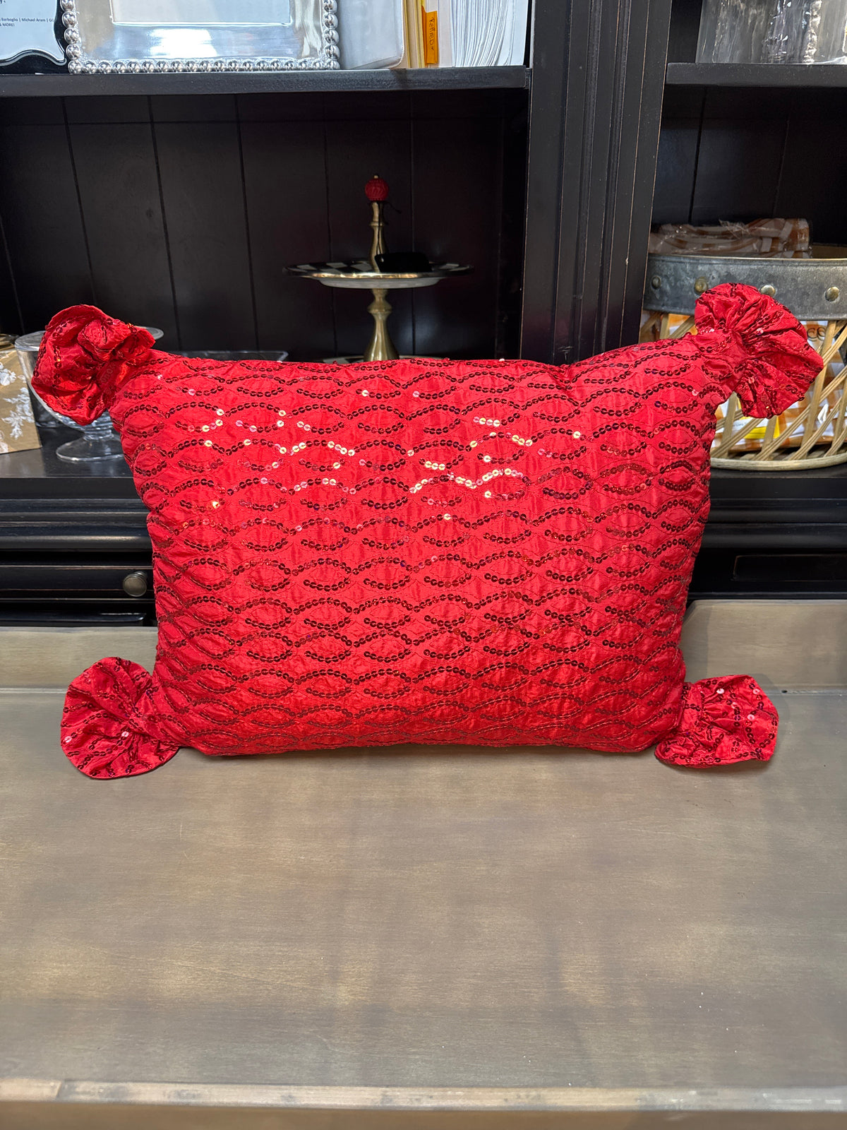 Red Sequin Pillow Small
