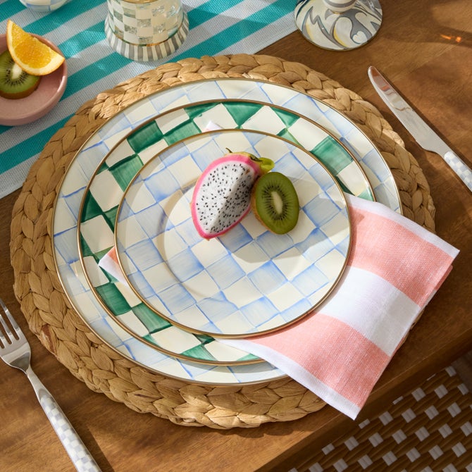 Sky Check Salad/Dessert Plate