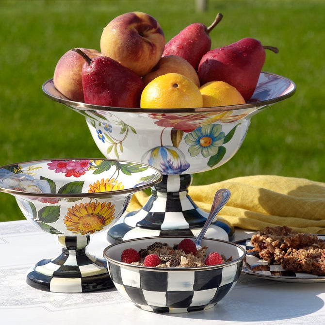 Floral Enamel Compote