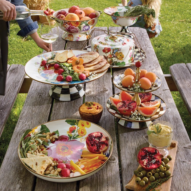 Floral Enamel Compote