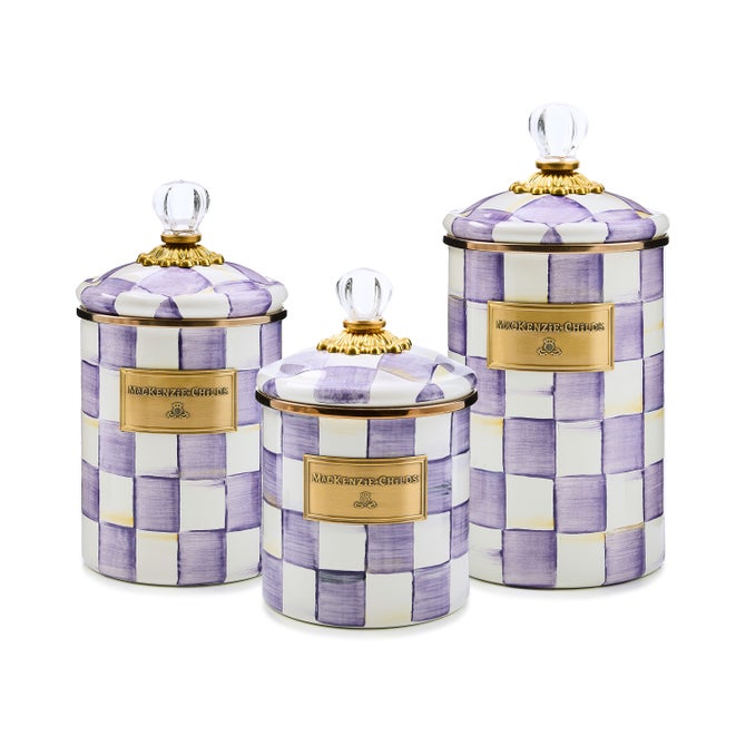 Violet Check Medium Canister