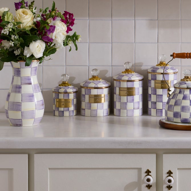 Violet Check Medium Canister