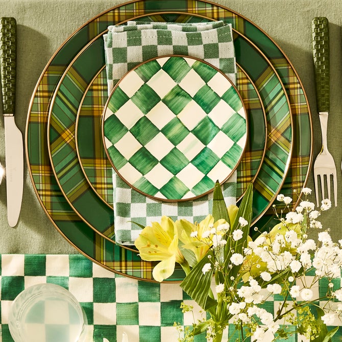 Tartan Green Dinner Plate - Thumbnail 3