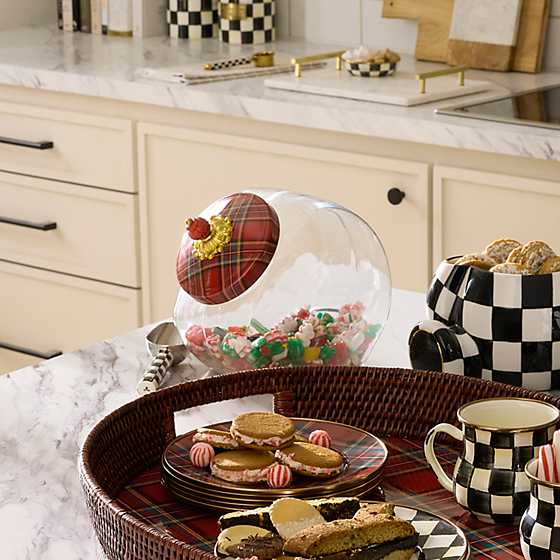 Cookie Jar with Red Tartan Lid