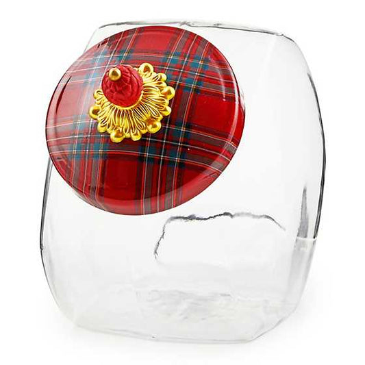 Cookie Jar with Red Tartan Lid