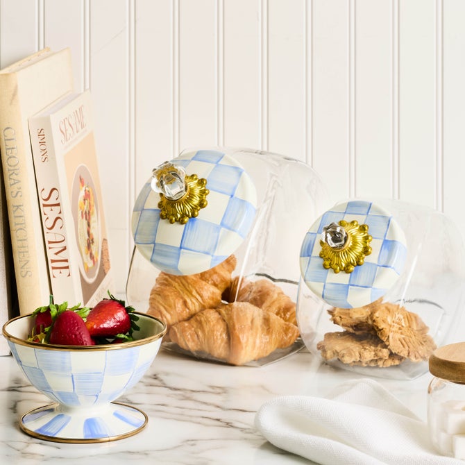 Sweets Jar with Sky Check Lid