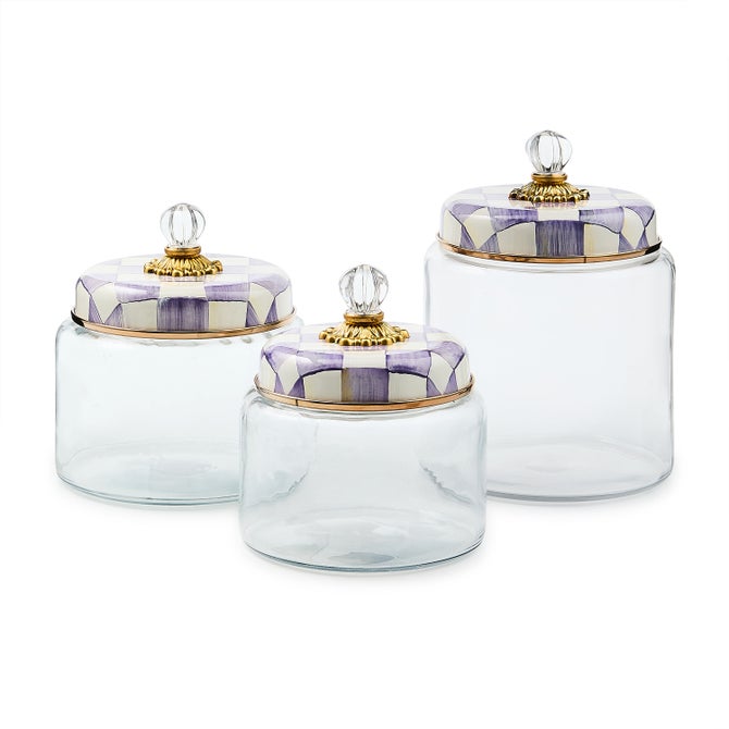 Violet Check Small Kitchen Canister