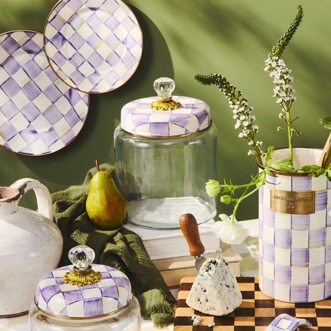 Violet Check Medium Kitchen Canister