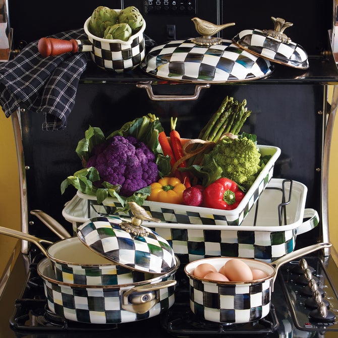 Courtly Check Enamel 2.5 Qt. Saucepan - Thumbnail 4