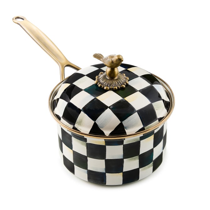 Courtly Check Enamel 2.5 Qt. Saucepan - Thumbnail 3