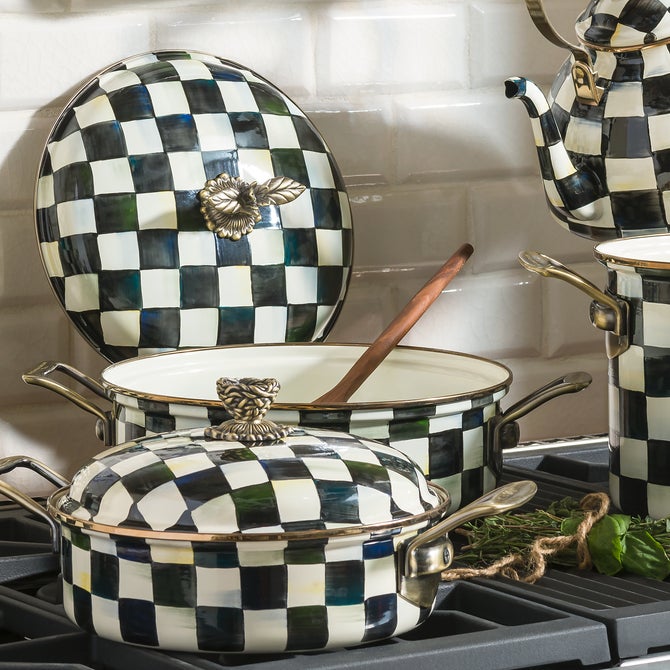 Courtly Check Enamel 5 Qt Casserole