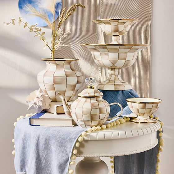 Mocha Check 4 Cup Teapot