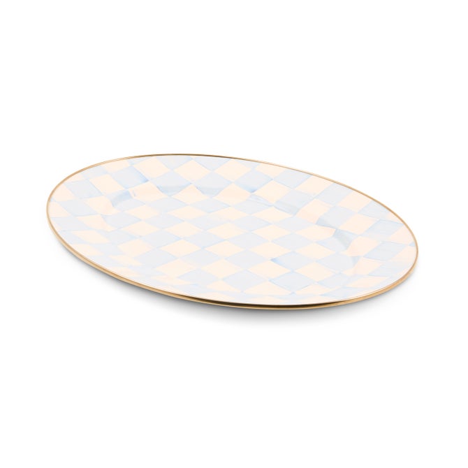 Sky Check Medium Oval Platter