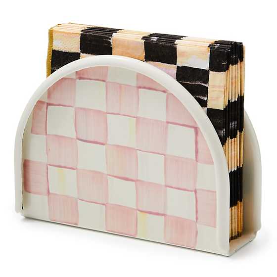 Rosy Check Napkin Holder