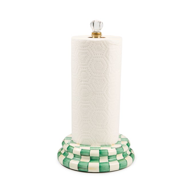 Emerald Check Paper Towel Holder