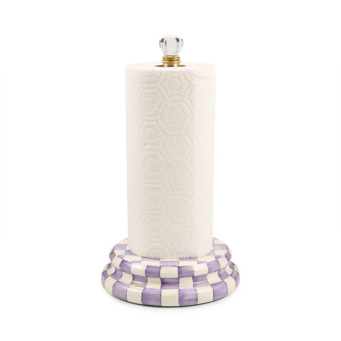 Violet Check Paper Towel Holder