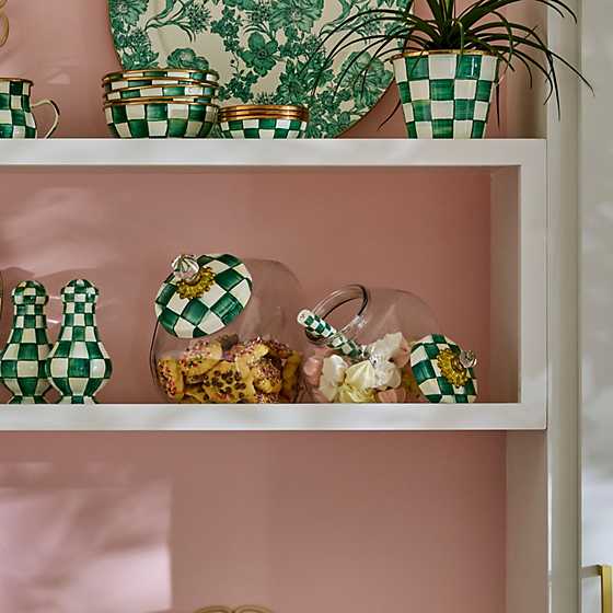 Sweets Jar with Emerald Check Lid