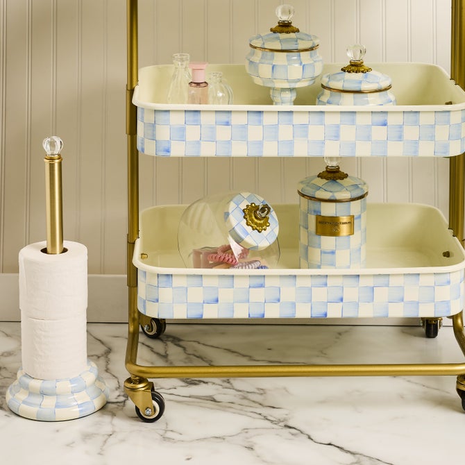 Sweets Jar with Sky Check Lid