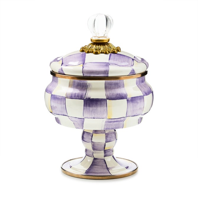 Violet Check Curiosity Pot