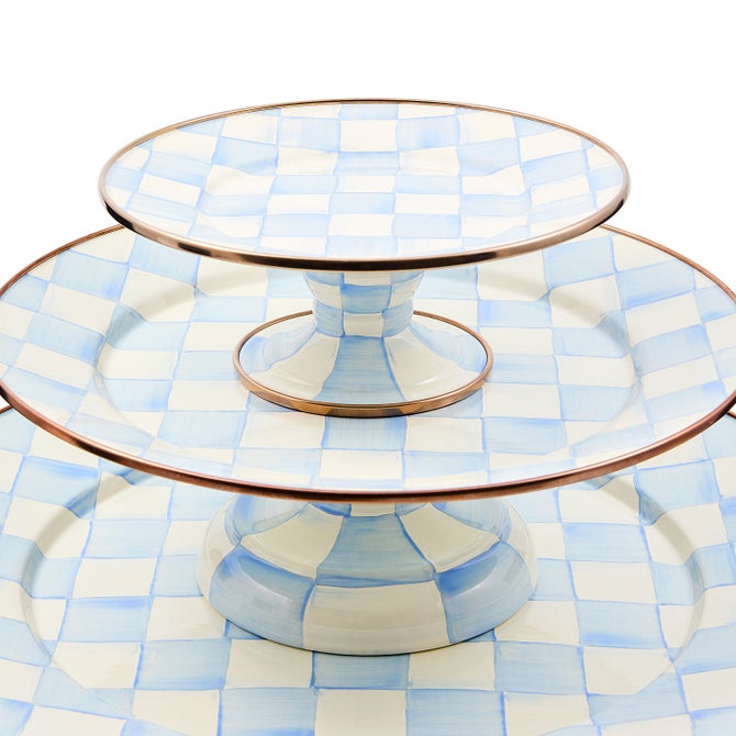 Sky Check Small Pedestal Platter