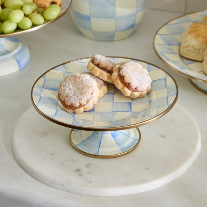 Sky Check Mini Pedestal Platter