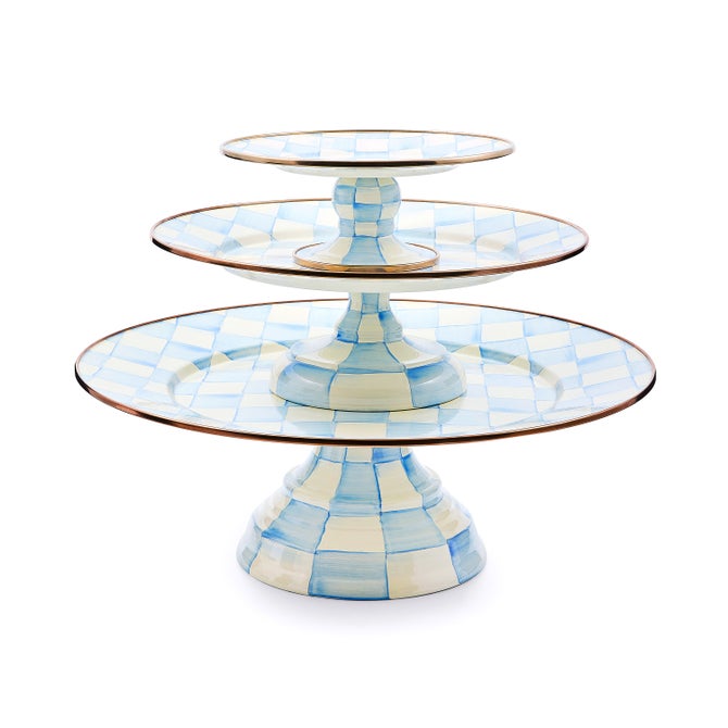 Sky Check Mini Pedestal Platter