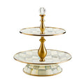Sterling Check Two Tier Sweet Stand