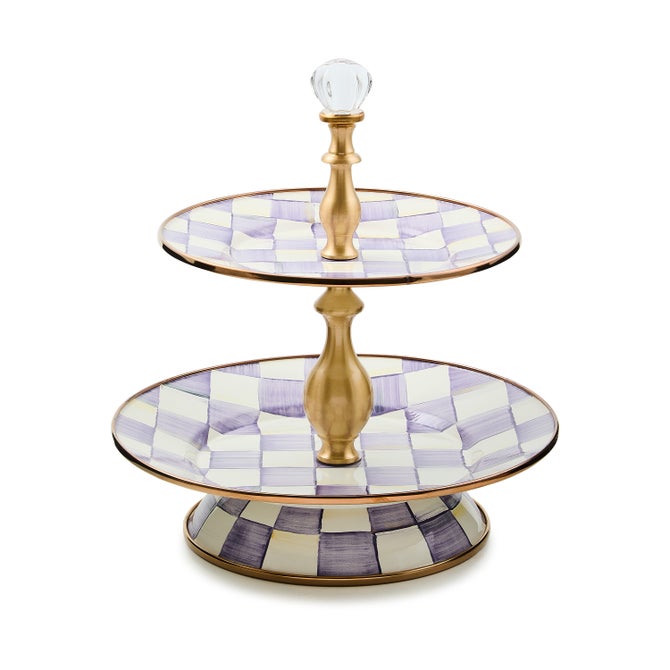 House Of Moseley Violet Check Tiered Sweet Stand - Thumbnail 4